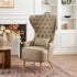 Letitia Faux Leather Wingback Chair - Khaki Accent Chair | Decorative Faux Leather Chairs | Kinwell Furniture | Modern Wingback Accent Chairs
